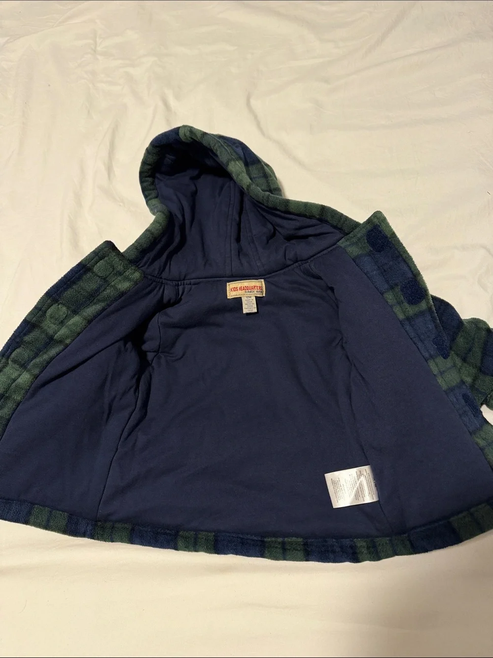 Kids plaid warm flannel jacket size 9-12 months